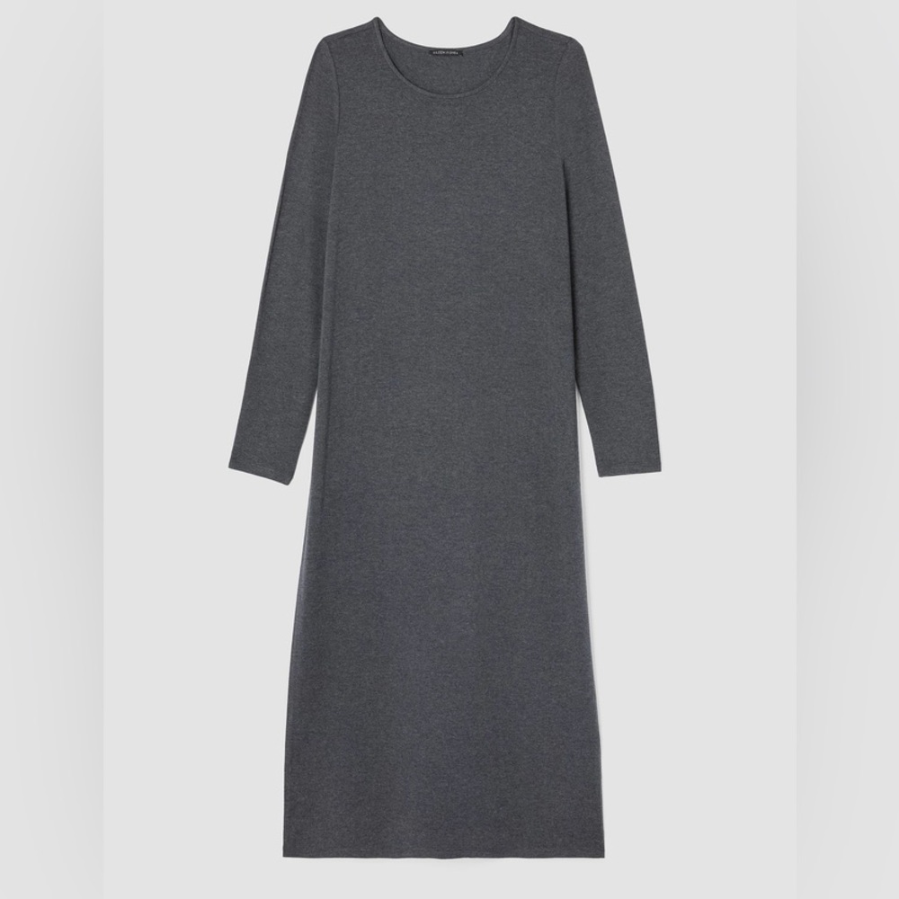 NWT Eileen Fisher Fine Jersey Jewel Neck Dress - Picture 5 of 8
